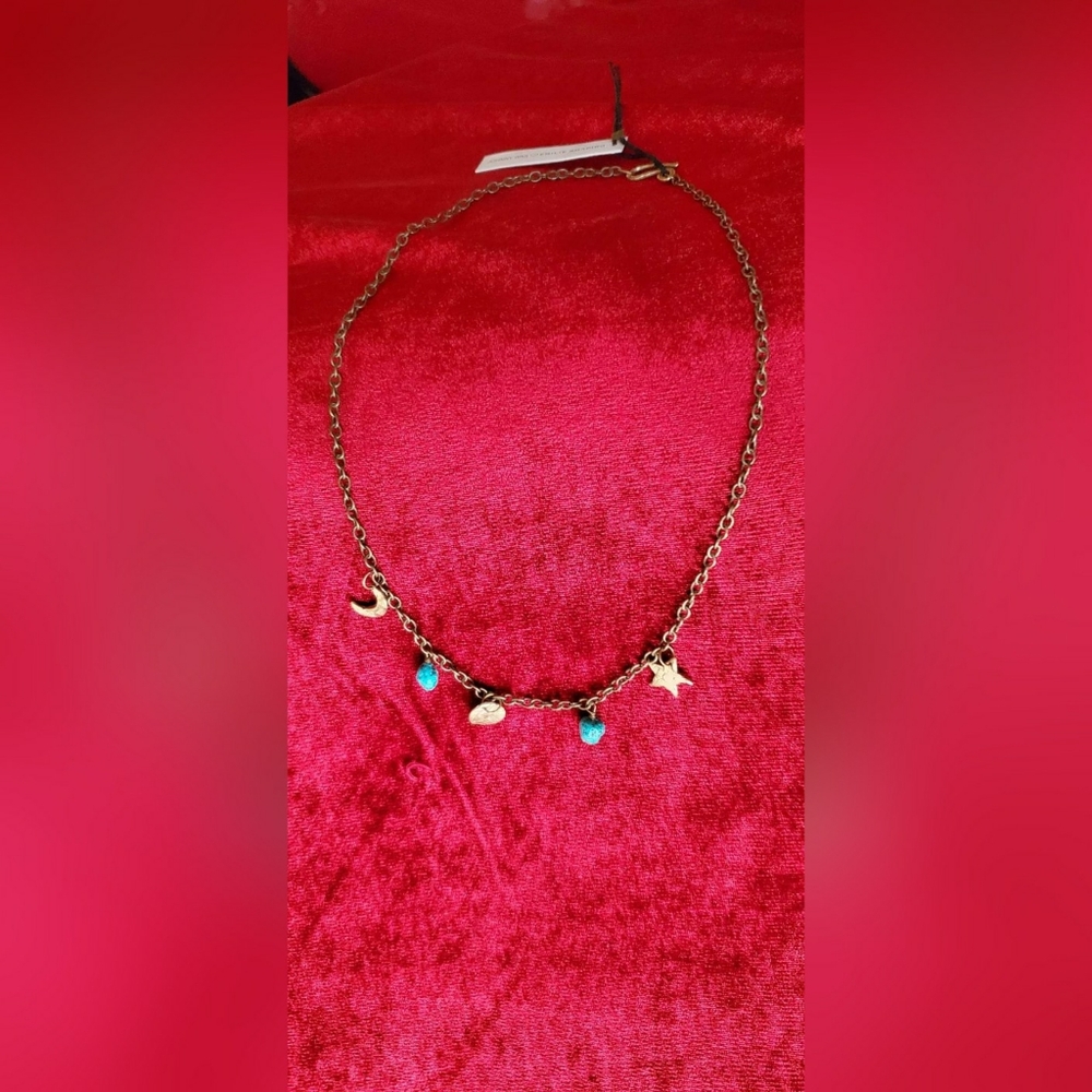 Johnny Was Emilie Shapiro Moon Star Turquoise Necklace NWT